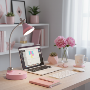 LAMPARA ESCRITORIO ROSA SUONO ILU0089