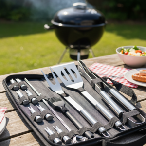 KIT ASADOR 11pcs + PINZA ACERO ACC0206