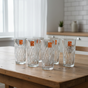 SET 6 VASOS VIDRIO ORYX JK-4466